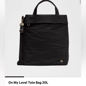 lululemon athletica Black Tote with Gold Accents